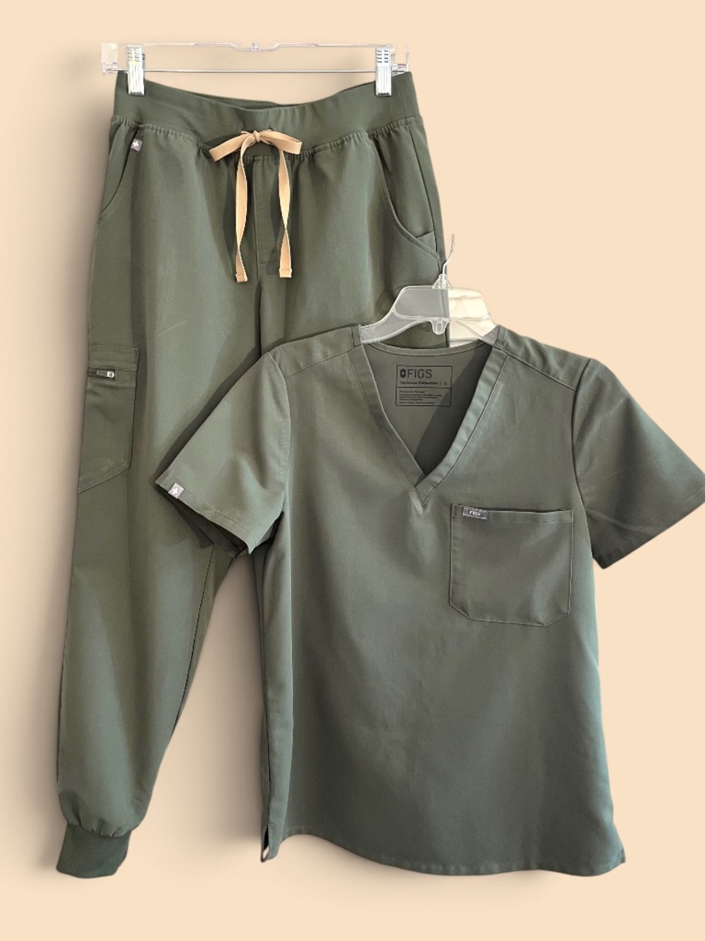 Figs Scrub Set Moss Catarina Top Zamora Bottom Size S